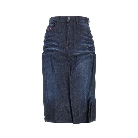 DIESEL Creased denim midi skirt