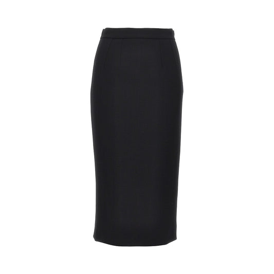 DOLCE&GABBANA Stretch wool midi skirt