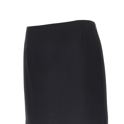 FENDI Grain de poudre wool and silk midi skirt