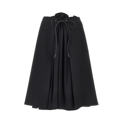 MONCLER Wool gabardine midi skirt