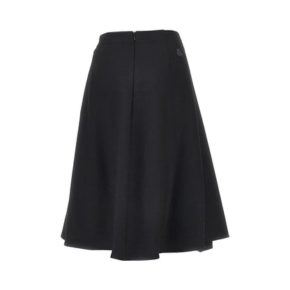 MONCLER Wool gabardine midi skirt