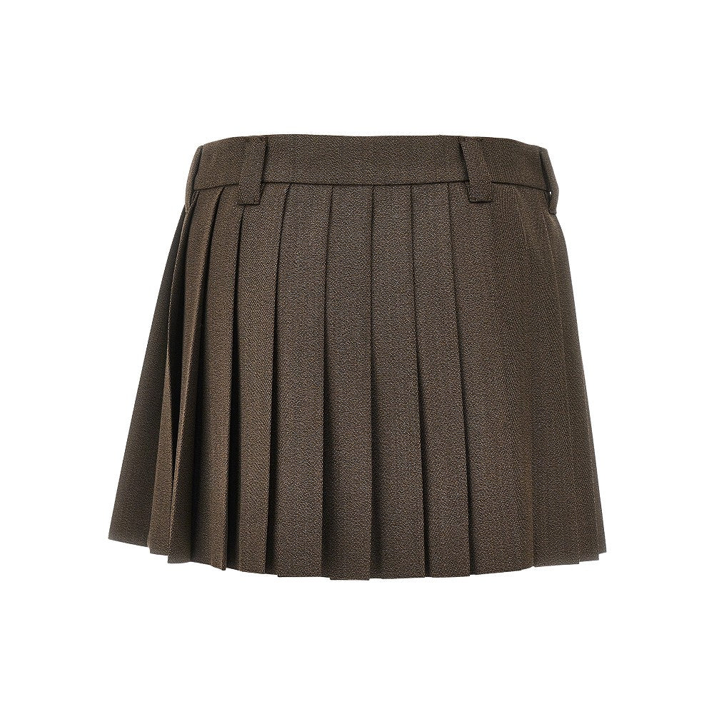 MIU MIU Pleated wool mini skirt