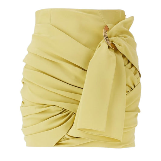 CELINE Draped mini skirt with metal ring