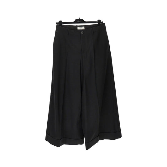 CELINE Wool gabardine wide leg pants