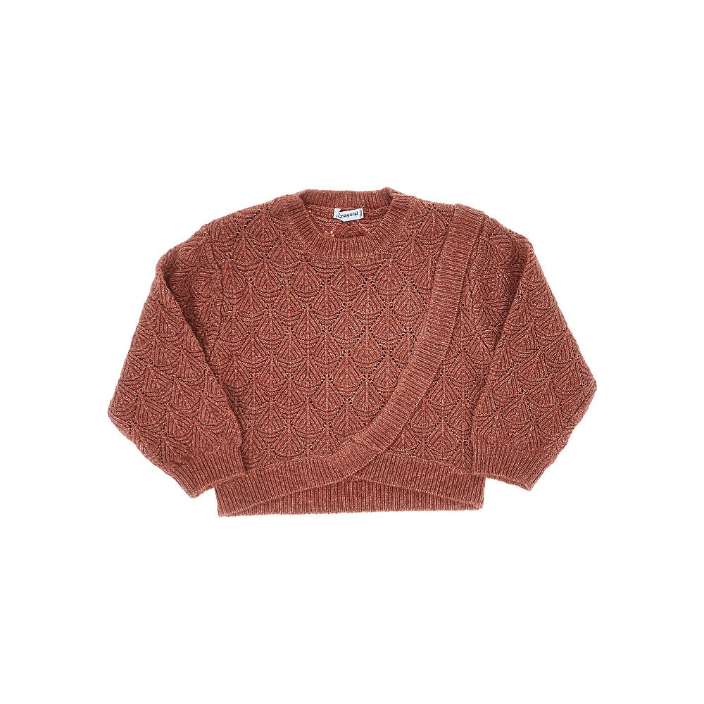 Mayoral Wrap-over effect alpaca-blend sweater