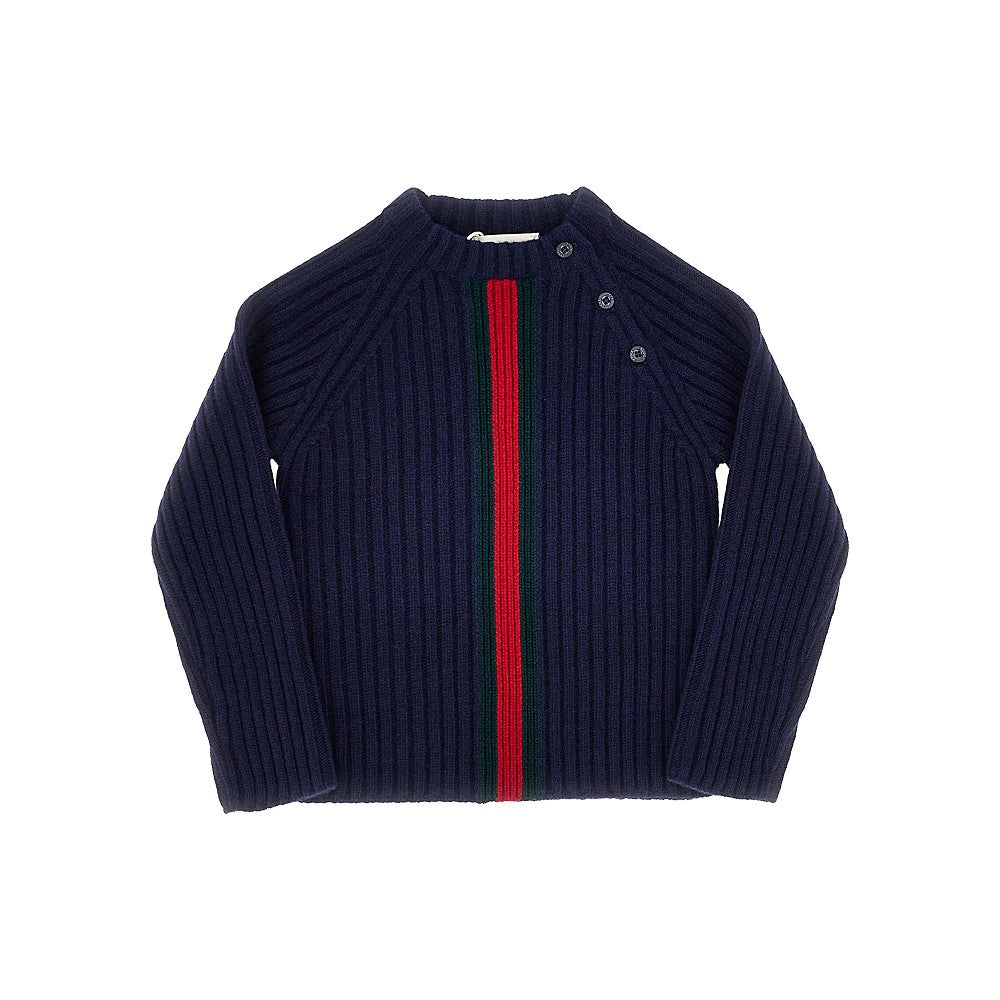 GUCCI Wool sweater with Web Ribbon