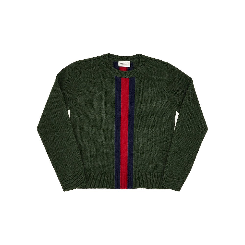 GUCCI Wool sweater with Web Ribbon