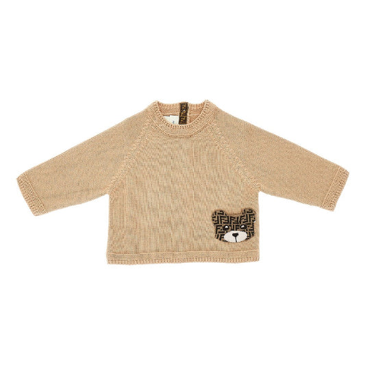 FENDI Knitted sweater with FF bear pocket