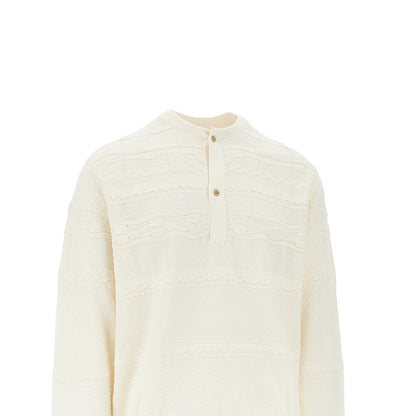 EMPORIO ARMANI Cotton-blend Henley collar sweater