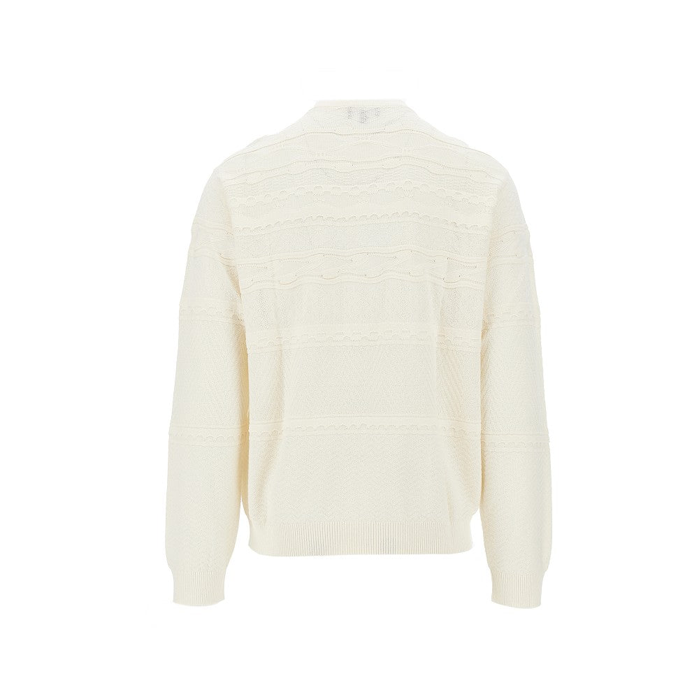 EMPORIO ARMANI Cotton-blend Henley collar sweater