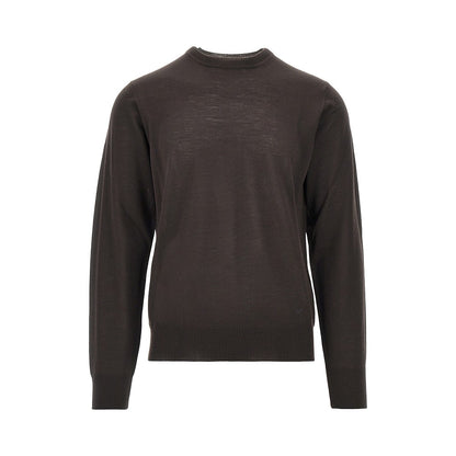 EMPORIO ARMANI Virgin wool sweater with Eagle embroidery