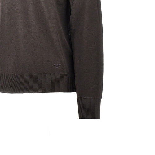 EMPORIO ARMANI Virgin wool sweater with Eagle embroidery