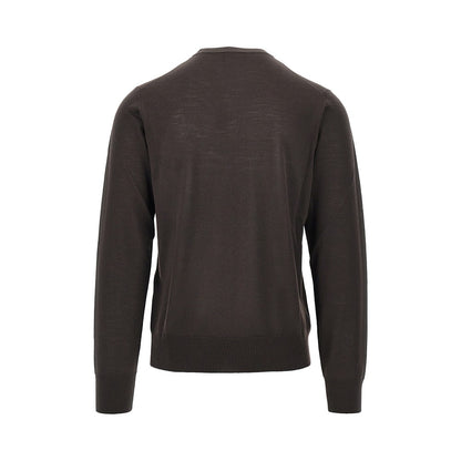 EMPORIO ARMANI Virgin wool sweater with Eagle embroidery