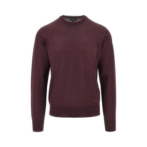 EMPORIO ARMANI Virgin wool sweater with Eagle embroidery