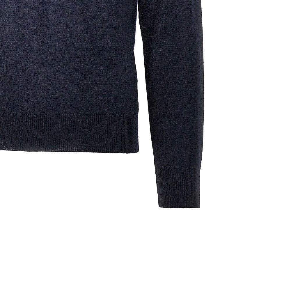 EMPORIO ARMANI Virgin wool sweater with Eagle embroidery