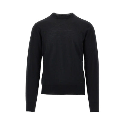 EMPORIO ARMANI Virgin wool sweater with Eagle embroidery