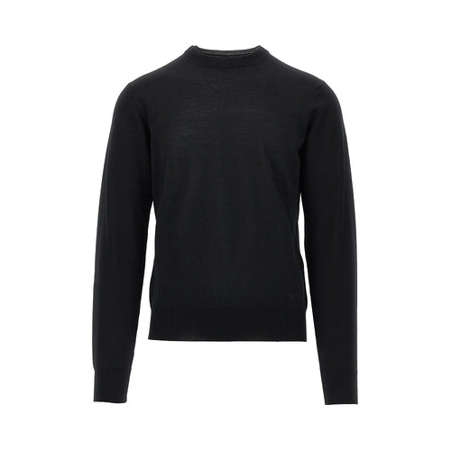 EMPORIO ARMANI Virgin wool sweater with Eagle embroidery
