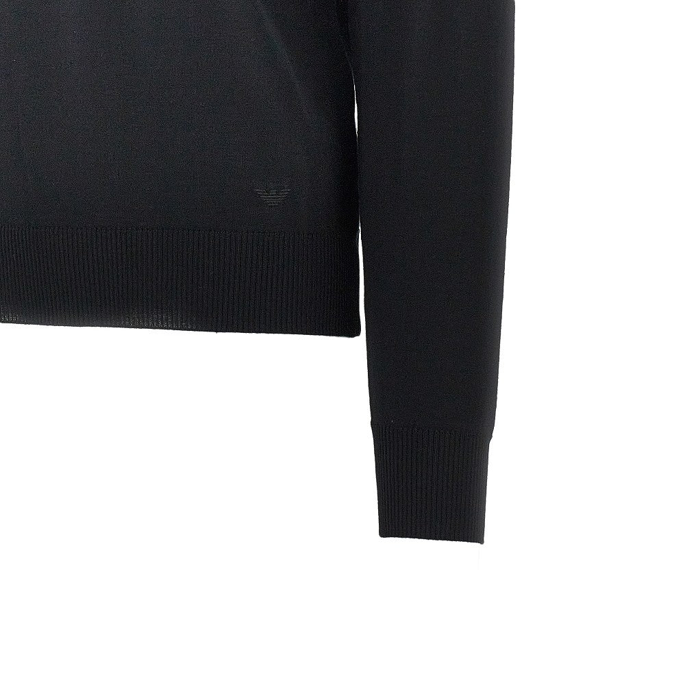 EMPORIO ARMANI Virgin wool sweater with Eagle embroidery