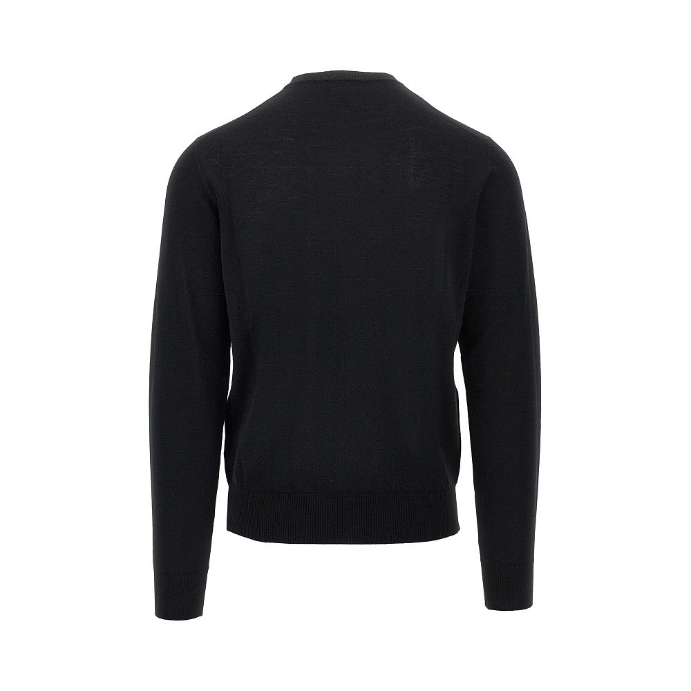 EMPORIO ARMANI Virgin wool sweater with Eagle embroidery