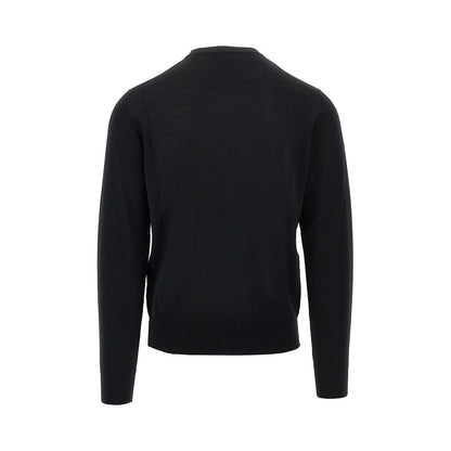 EMPORIO ARMANI Virgin wool sweater with Eagle embroidery