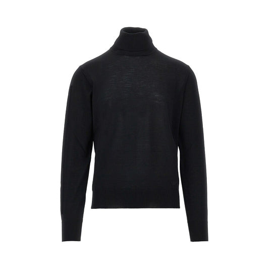 EMPORIO ARMANI Virgin wool turtleneck with Eagle embroidery
