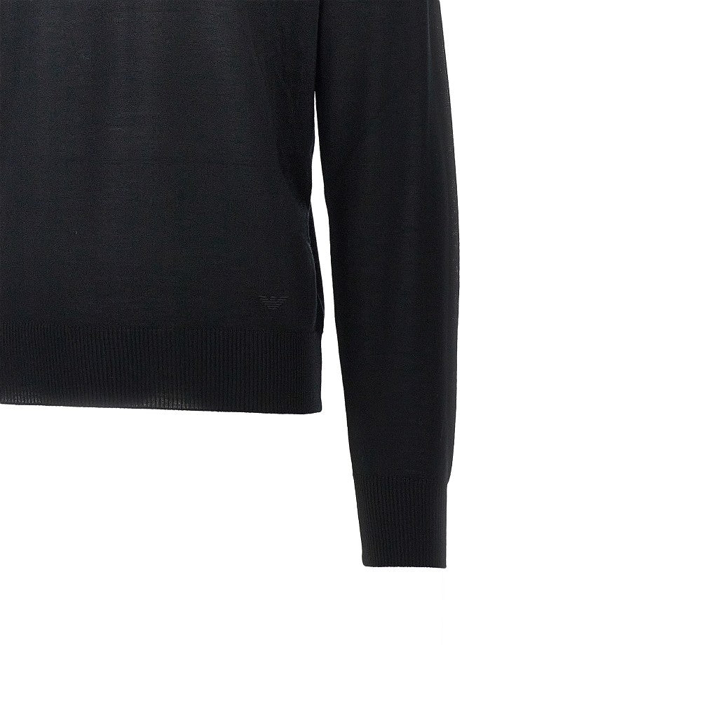 EMPORIO ARMANI Virgin wool turtleneck with Eagle embroidery
