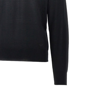 EMPORIO ARMANI Virgin wool turtleneck with Eagle embroidery