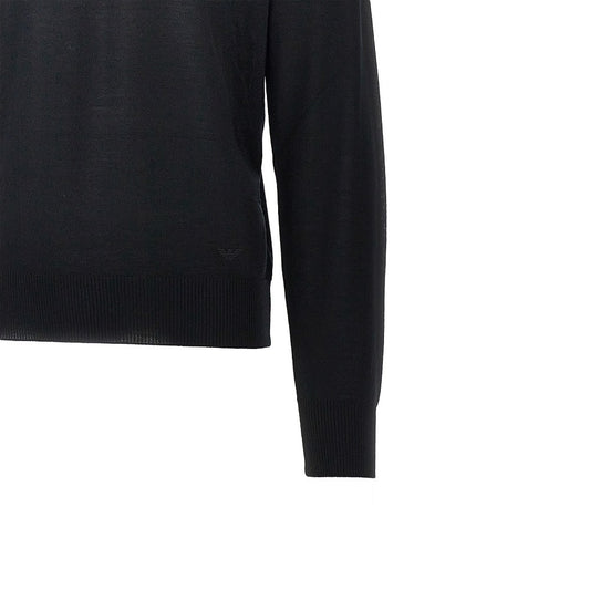 EMPORIO ARMANI Virgin wool turtleneck with Eagle embroidery