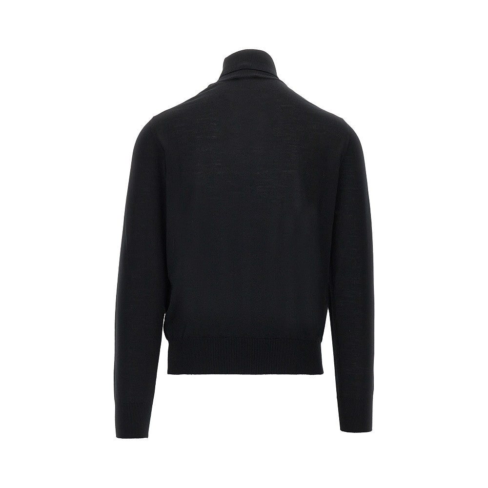 EMPORIO ARMANI Virgin wool turtleneck with Eagle embroidery