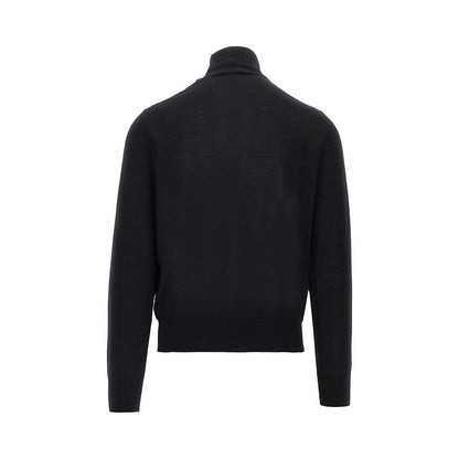 EMPORIO ARMANI Virgin wool turtleneck with Eagle embroidery