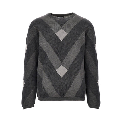 EMPORIO ARMANI Cotton sweater with jacquard motif