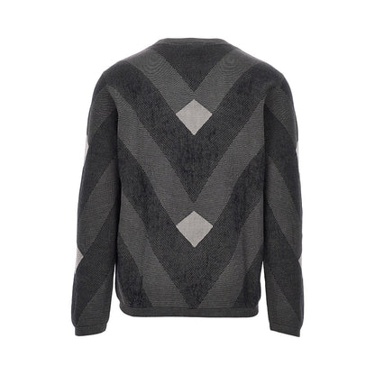 EMPORIO ARMANI Cotton sweater with jacquard motif