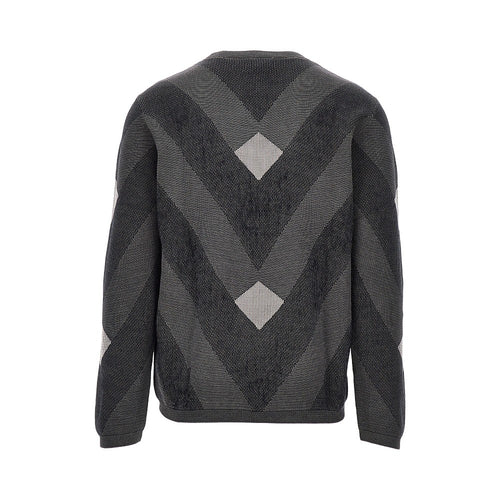 EMPORIO ARMANI Cotton sweater with jacquard motif