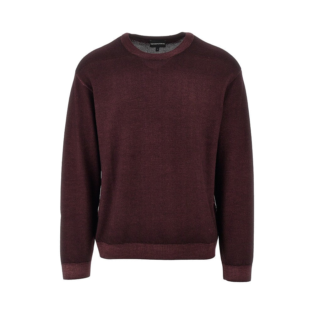 EMPORIO ARMANI Garment dyed wool crewneck sweater