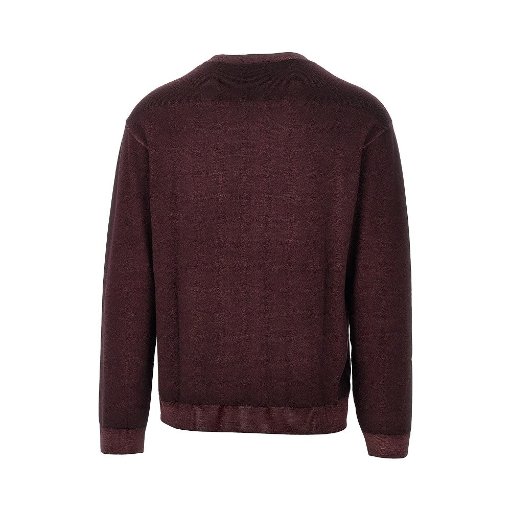 EMPORIO ARMANI Garment dyed wool crewneck sweater