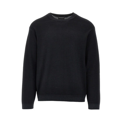 EMPORIO ARMANI Garment dyed wool crewneck sweater