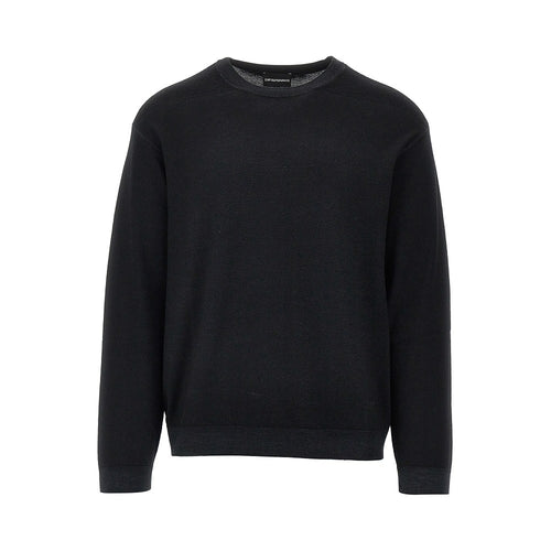 EMPORIO ARMANI Garment dyed wool crewneck sweater