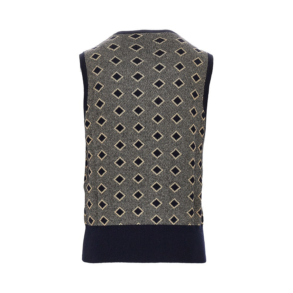 EMPORIO ARMANI Cashmere and wool vest with diamonds motif