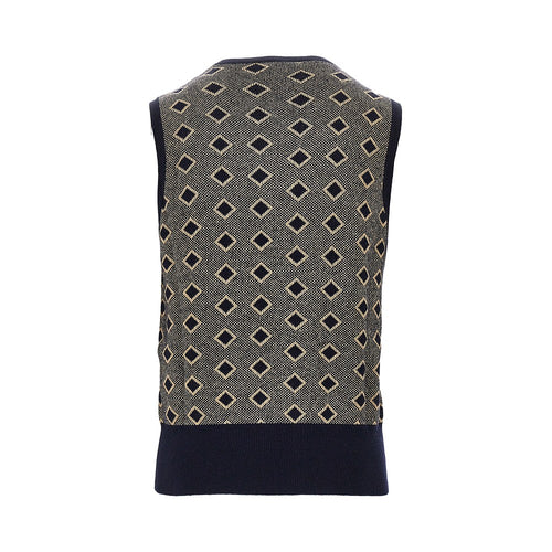 EMPORIO ARMANI Cashmere and wool vest with diamonds motif