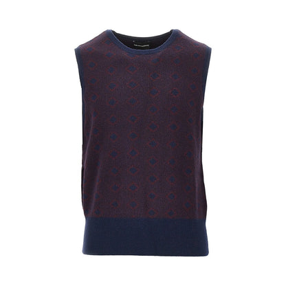 EMPORIO ARMANI Cashmere and wool vest with diamonds motif