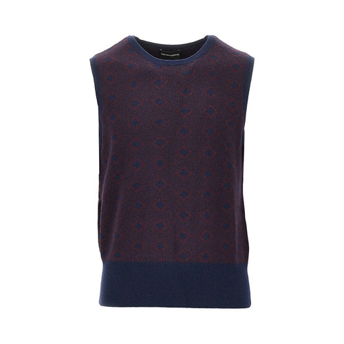 EMPORIO ARMANI Cashmere and wool vest with diamonds motif
