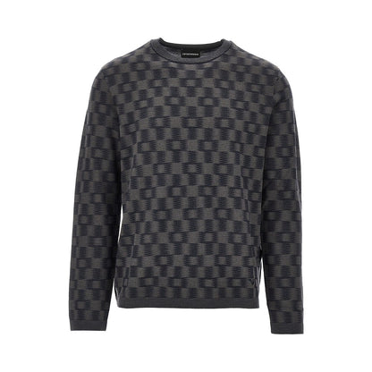 EMPORIO ARMANI Virgin wool sweater with Check motif
