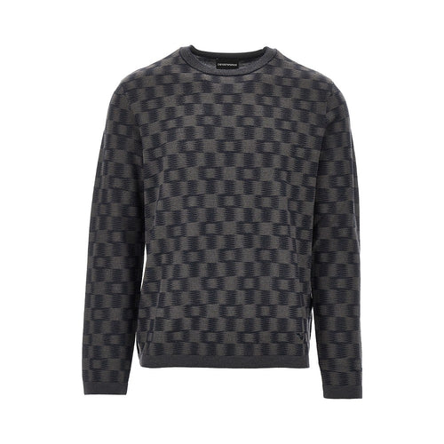 EMPORIO ARMANI Virgin wool sweater with Check motif