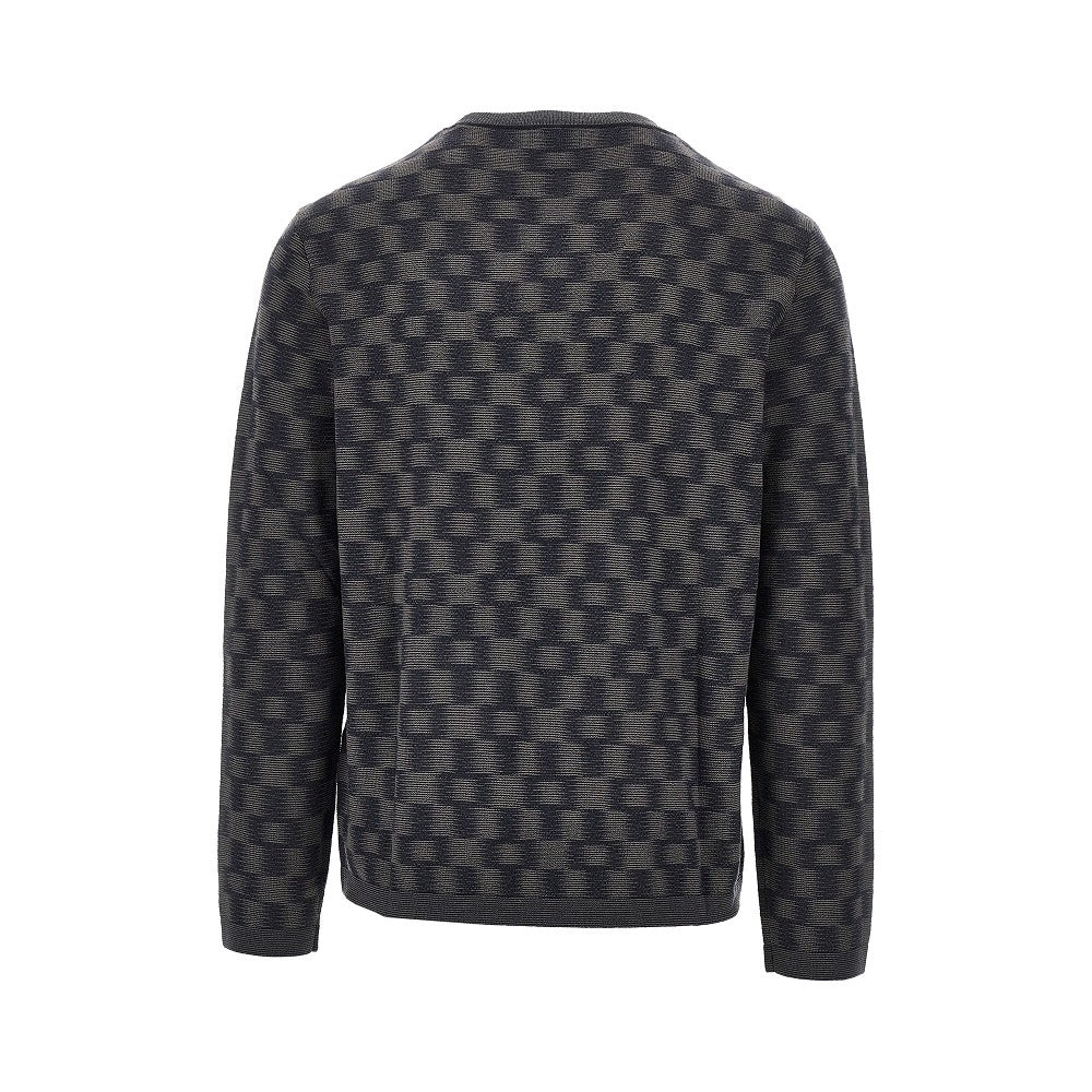 EMPORIO ARMANI Virgin wool sweater with Check motif