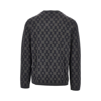 EMPORIO ARMANI Virgin wool sweater with Check motif