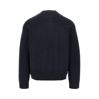 EMPORIO ARMANI Wool and cotton crewneck cardigan