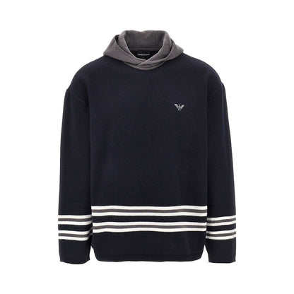 EMPORIO ARMANI Virgin wool hooded sweater