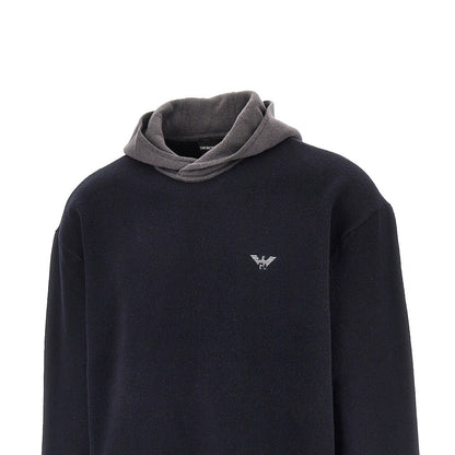 EMPORIO ARMANI Virgin wool hooded sweater