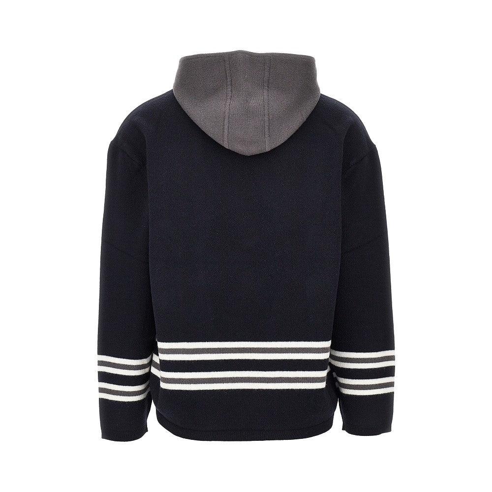 EMPORIO ARMANI Virgin wool hooded sweater