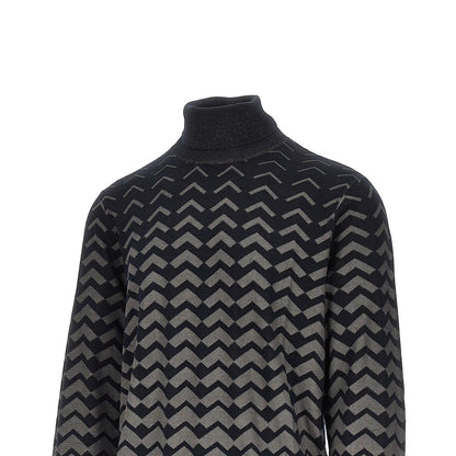 EMPORIO ARMANI Knitted turtleneck with chevron motif